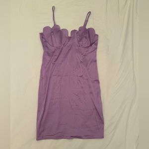 Lavender petal cup silk dress